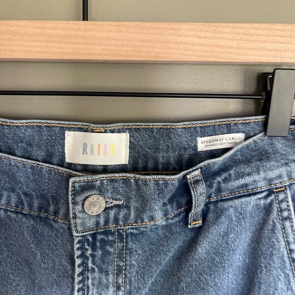 Rails Speedway Cargo Pant in Breezy Blue Relaxed Slouchy Boyfriend Jeans Size 25 - Picture 10 of 16